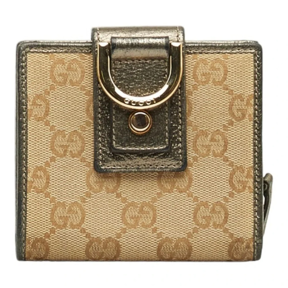 Authentic Gucci GG Canvas D-Ring Compact  Wallet - Picture 1 of 9
